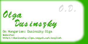 olga dusinszky business card